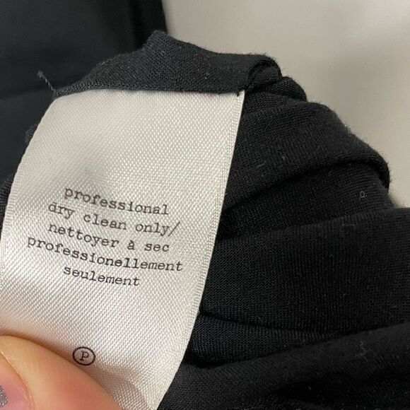 Rag & Bone Black 3/4 Sleeve V Neck Sheath Dress with Lasercut Lines Detail - 2 - Picture 13 of 14